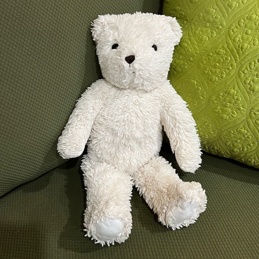 Pottery Barn Kids Peanut Bear Plush Stuffed Animal Cream Sherpa Size19"